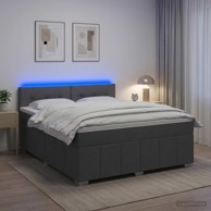 Boxspring krevet s madracem 140 x 190 cm tkanina, tamnosivi