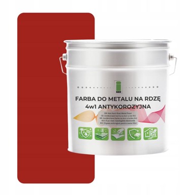 Metalna boja za hrđu 4 u 1 crvena RAL 3002 pocinčani čelik 2,5 l sjajna