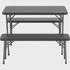 COLEMAN Stol s klupama za 4 osobe, crni, 102 x 61 x 70 cm