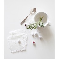 LINEN TALES Podmetači za čaše Classic, bijeli