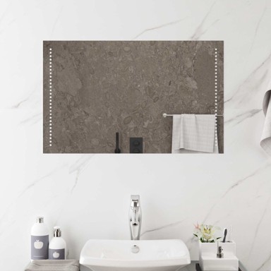 LED Kupaonsko ogledalo 80 × 50 cm, pravokutno, prozirno