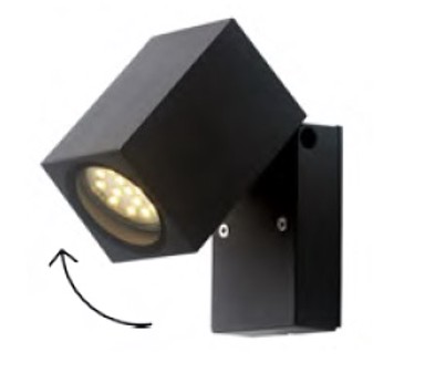 Zidna svjetiljka, crna, 1xGU10