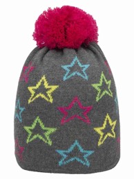 Doll Djevojačka kapa, zvijezde, pompon, Döll, siva