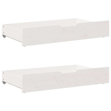 Ladice ispod kreveta 2 kom 95x55x16 cm od borovine, bijela