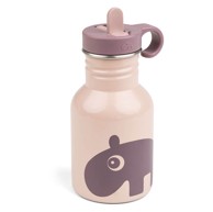 DONE BY DEER Metalna bočica sa slamkom 350 ml, svijetlo ružičasta  