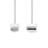 NEDIS Lightning kabel USB 2.0 Apple Lightning, 8-pinski USB-A muški 480 Mbps niklani 3,00 m okrugli PVC bijeli etiketa
