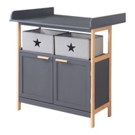 ROBA Antracitno siva niska dječja komoda s promjenjivim stolom 87x75 cm Berlin