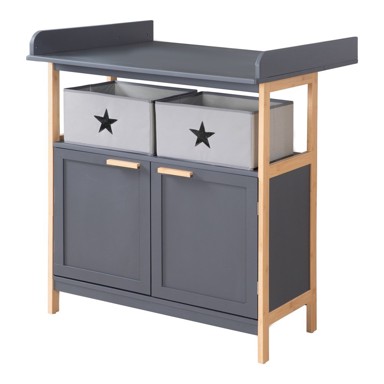 ROBA Antracitno siva niska dječja komoda s promjenjivim stolom 87x75 cm Berlin