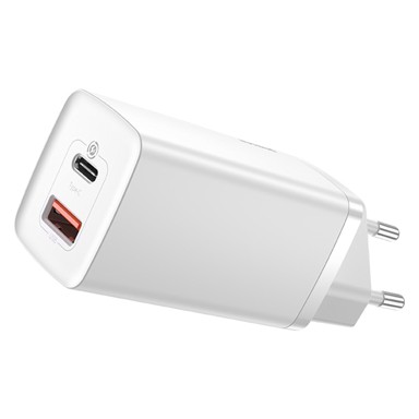BASEUS Putni punjač, ​​Quick Travel GaN2 Lite, USB-C, 65W, EU, bijeli 