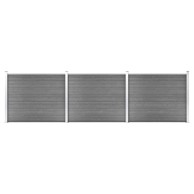 Set panela za ogradu, 526 x 146 cm, WPC, sivi