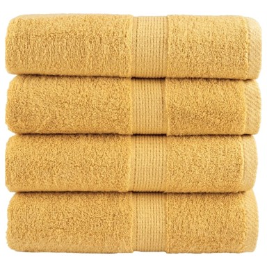 Premium ručnici za goste Solund, set od 4, 30 × 50 cm, 600 g/m², zlatni