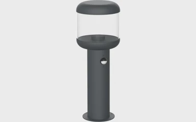 Podna aluminijska svjetiljka IP54 s PIR senzorom, prozirna 