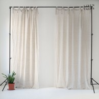 LINEN TALES Bež lanena lagana zavjesa s petljama Daytime, 250 x 130 cm