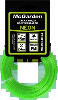 Neonska zvjezdasta struna za trimer MG-200-0324, 2,4 mm × 15 m