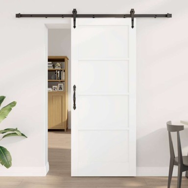 Klizna vrata Orkdal, 83 x 202 cm, masivna borovina, bijela i crna