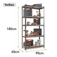 VONHAUS Regal Hammerite 1,8 m, 5 polica (15/368)