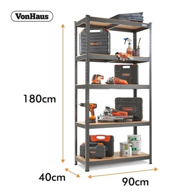 VONHAUS Regal Hammerite 1,8 m, 5 polica (15/368)