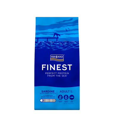 FISH4DOGS Suha hrana za pse, velike granule, sardina i batat, 6 kg