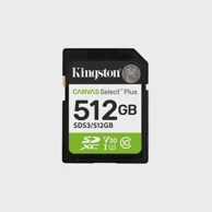 KINGSTON Memorijska kartica SDXC Canvas Select Plus Gen3, 512GB, 150MB/s, C10, UHS-I, U3, V30