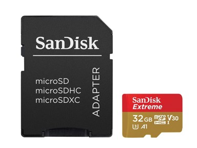 SANDISK Memorijska kartica, micro SDHC Extreme, 32GB, class 10, V30 UHS-I, 100MB/s, SD Adapter