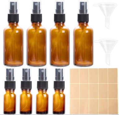 NIKCORP Set staklenih bočica s raspršivačem, jantarna