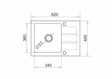 MAIDSINKS Sudoper 62x44, 1B 1D, Volcano granite, s ocjednom plohom