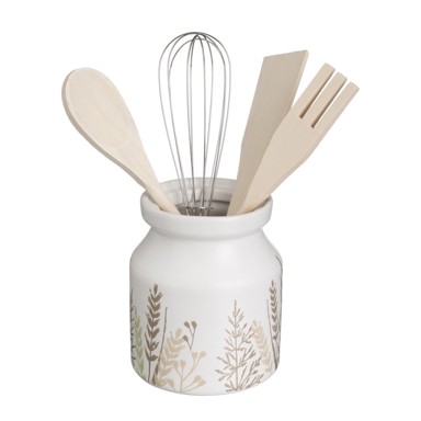 CASA SELECCIÓN Drveni set kuhinjskog pribora 4 kom sa stalkom Grass 