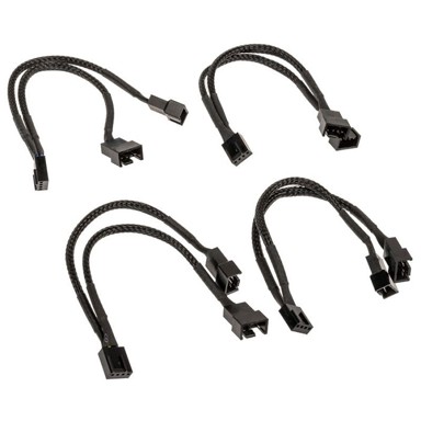 AKASA Kabel PWM Splitter, pakiranje od 4 komada, crni AK-CBFA04-KT04