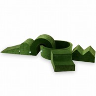 MIMII Pjenasto igralište s okruglim bazenom 90x30 Velvet Soft Olive + 5 elemenata bez loptica