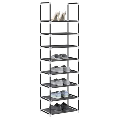 Stalak za cipele, 5 razina, 44 x 28 x 94 cm, netkana tkanina, crna
