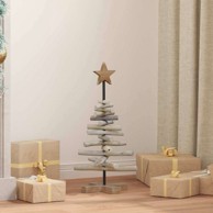 Božićno drvce sa stalkom, smeđa, 60 cm, masivna tikovina