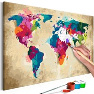 Slika za samostalno slikanje World Map (Colourful) 60x40