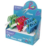 CONNECT Škare školske 13 cm oble s mjerilom sortirano