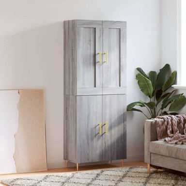 Visoka komoda siva sonome 69 5x34x180 cm od konstruiranog drva , vrata