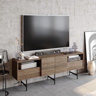 Stalak za televizor, Derin - Walnut, crn