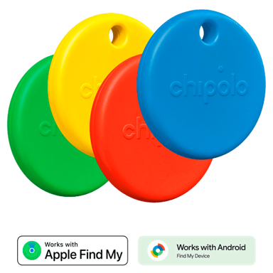 CHIPOLO Bluetooth lokator Pop, crveni/plavi/žuti/zeleni, 4 kom CH043