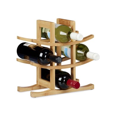 NORTHIX Bambusov stalak za vino, 9 boca, vodootporni dizajn