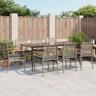 9-dijelni vrtni set poli-ratan, sivi