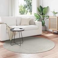 HUARTE Tepih za područja kružni Ø120 cm, poliester, Zen pijesak, zelena