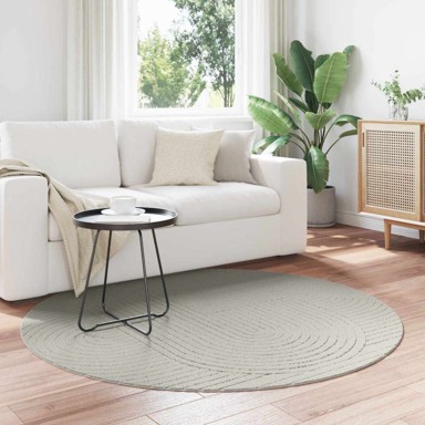 HUARTE Tepih za područja kružni Ø120 cm, poliester, Zen pijesak, zelena