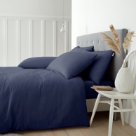CATHERINE LANSFIELD Flanelska posteljina Brushed 230x220 cm za bračni/produženi krevet Tamno plava