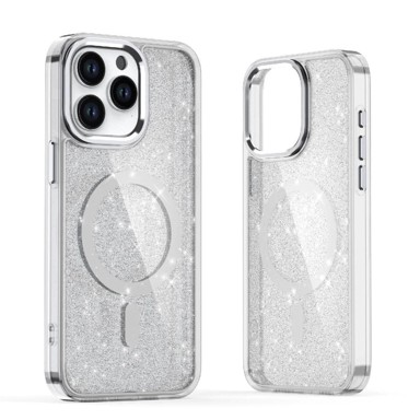 Glitter Case MagSafe etui sa šljokicama za Samsung Galaxy S25 Edge, bijeli