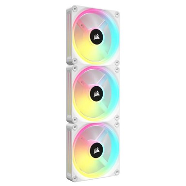 CORSAIR Računalni ventilator iCUE LINK QX120 RGB Series, PWM - set od 3 komada s RGB kontrolerom - 120mm, bijeli, starter CO-9051006-WW