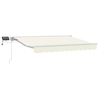 Ručni okvir tende s LED-ima, 3,5 x 2,5 m, krem, bijeli okvir