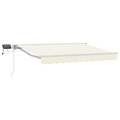 Ručni okvir tende s LED-ima, 3,5 x 2,5 m, krem, bijeli okvir