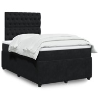 Krevet box spring s madracem crni 120 x 190 cm baršunasti