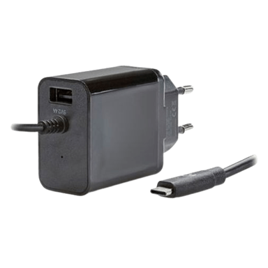MOBILIZE kućni punjač, 15 W, USB i USB-C, crni