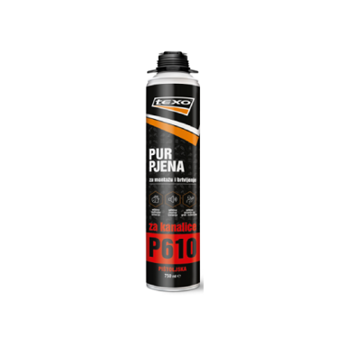 TEXO PUR pjena P610 750 ml, pištoljska za kanalice i crijep, kutija 12 kom