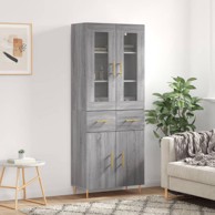 Visoka komoda siva sonome 69,5x34x180 cm od konstruiranog drva