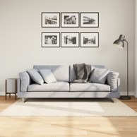 Čupavi moderni tepih s visokim vlaknima krem 120 x 170 cm